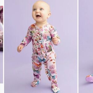 Watercolor Butterfly Ruffle Fitted Footie Pajamas
Posh Peanut
